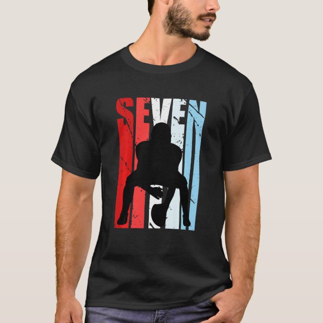 Kids Boys American Football 7th Birthday Quarterba T-Shirt (Front)