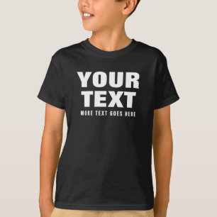 Kids Boys Big Font Words Quote Custom Text T-Shirt