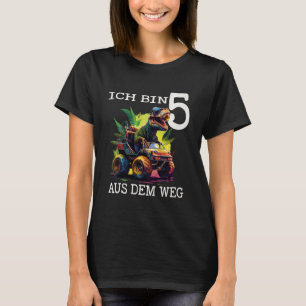 Kids Boys Birthday Dino Monster Truck Ich bin 5 Ja T-Shirt