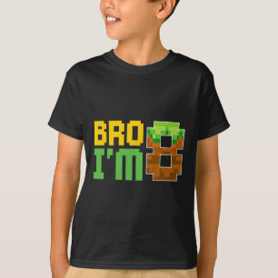 Kids Boys Birthday Party Bro I'm 8 Birthday Video T-Shirt