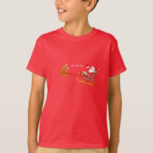 Kid's Boy's Christmas Shirt-Santa & Rudolph T-Shirt