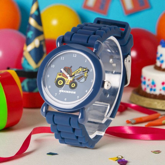 Kids Boys Construction Digger Excavator Name Watch (Creator Uploaded)