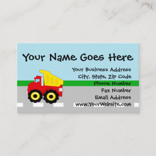 Kids Boys Construction Dumptruck Business Card