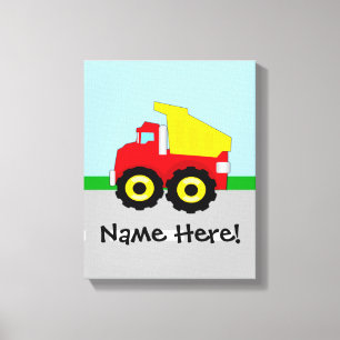 Kids Boys Construction Dumptruck Canvas Print