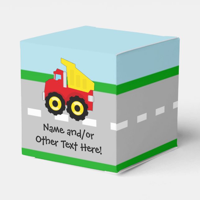 Kids Boys Construction Dumptruck Favour Box (Back Side)