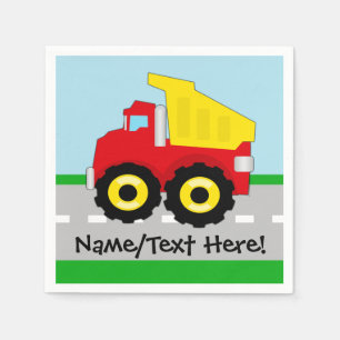 Kids Boys Construction Dumptruck Napkin