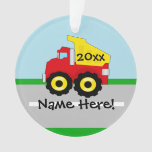 Kids Boys Construction Dumptruck Ornament