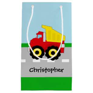 Kids Boys Construction Dumptruck Small Gift Bag