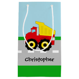 Kids Boys Construction Dumptruck Small Gift Bag