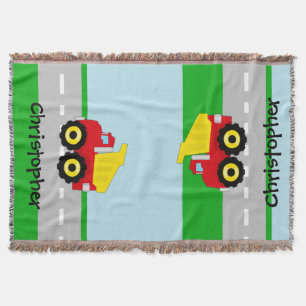 Kids Boys Construction Dumptruck Throw Blanket