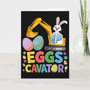 Kids Boys Easter Bunny Excavator Easter Kids Boys Card