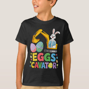 Kids Boys Easter Bunny Excavator Easter Kids Boys T-Shirt