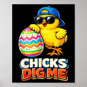 Kids Boys Easter Cute Chicks Dig Me Easter Kids Bo Poster