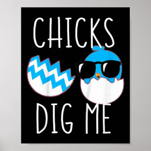 Kids Boys Easter Funny Chicks Dig Me Toddler And B Poster