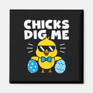 Kids Boys Easter Shirt Chicks Dig Me Easter Egg Hu Magnet