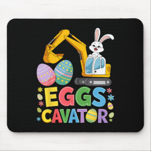 Kids Boys Eggscavator Easter Egg Hunt Construction Mouse Mat