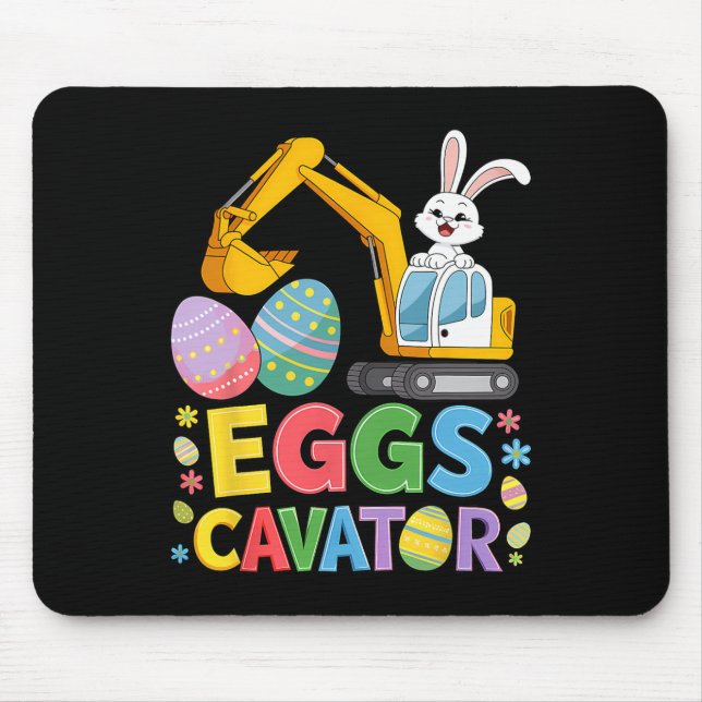 Kids Boys Eggscavator Easter Egg Hunt Construction Mouse Mat (Front)