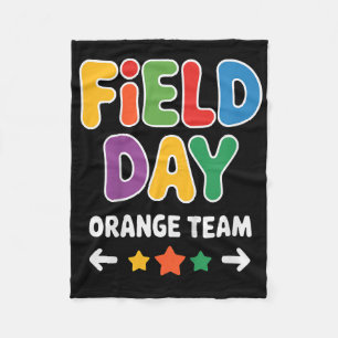 Kids Boys Field Day Orange Team Teacher Field Day Fleece Blanket