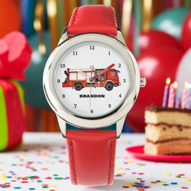 Kids Boys Fire Engine Firefighter Truck Name Watch (Creator Uploaded)
