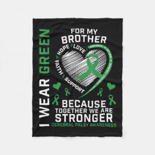 Kids Boys Girls Green Gifts Brother Cerebral Palsy Fleece Blanket