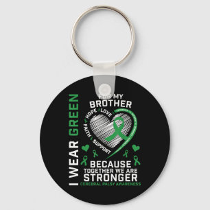 Kids Boys Girls Green Gifts Brother Cerebral Palsy Key Ring