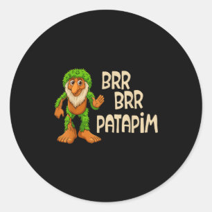 Kids Boys Girls Meme Italian Brainrot Brr Brr Pata Classic Round Sticker