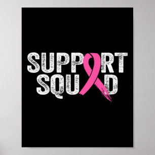 Kids Boys Girls Support Squad Breast Cancer Awaren Poster