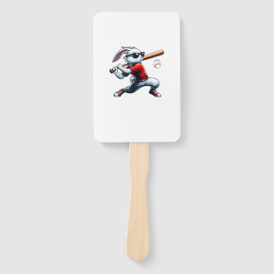 Kids Boys Happy Easter Bunny Playing Baseball East Hand Fan