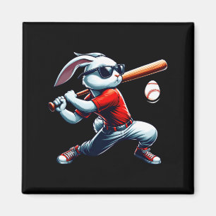 Kids boys happy easter bunny playing baseball east magnet