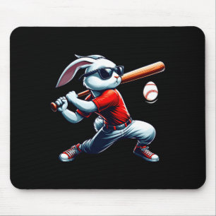 Kids boys happy easter bunny playing baseball east mouse mat
