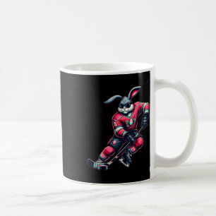 Kids Boys Happy Easter Bunny Playing Hockey Easter Coffee Mug