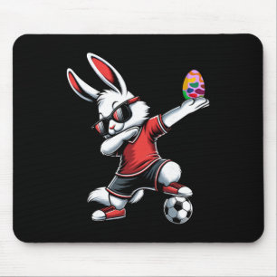 Kids Boys Happy Easter Bunny With Soccer Easter Sp Mouse Mat