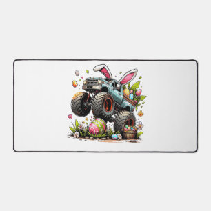 Kids Boys Happy Easter Day Bunny Monster Truck Egg Desk Mat