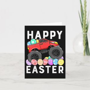 Kids Boys Happy Easter Monster Truck Easter Eggs T Card