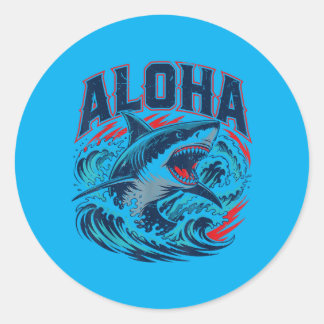 Kids Boys Hawaiian Classic Round Sticker
