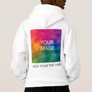 Kids Boys Hoodie Back Side Print Your Text Photo