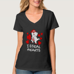 Kids Boys I Steal Hearts Trex Dinosaur Baby Boy Va T-Shirt