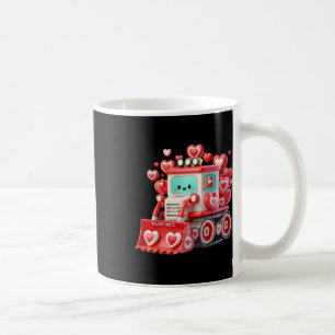 Kids Boys Kawaii Valentine Red Bulldozer - Cute Do Coffee Mug
