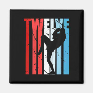Kids Boys Kickboxing 12th Birthday Kickboxer Cool Magnet