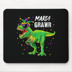 Kids Boys Mardi Grawr Rex Dinosaur Toddler Mouse Mat