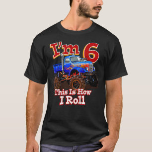 Kids Boys Monster Truck 6th Birthday Shirt Gift Th