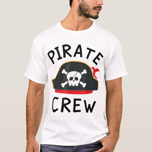  Kids Boys Pirate Crew Birthday Party Supplies  T-Shirt (Front)