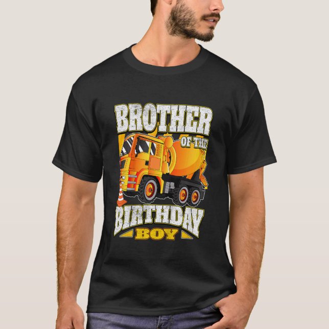 Kids Brother Of The Birthday Boy  Concrete Mixer T T-Shirt (Front)