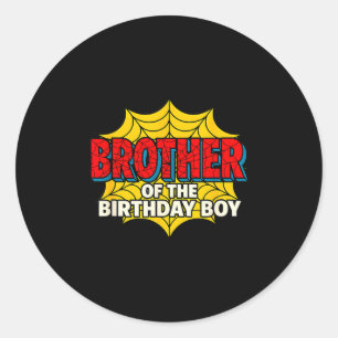 Kids Brother Of The Birthday Boy Sder Theme Party  Classic Round Sticker