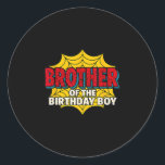 Kids Brother Of The Birthday Boy Spider Theme Part Classic Round Sticker<br><div class="desc">Kids Brother Of The Birthday Boy Spider Theme Party Matching</div>