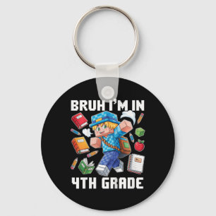 Kids Bruh I'm In 4th Grade Dabbing Boys Kids Gamer Key Ring