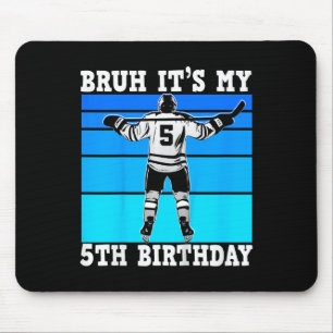 Kids Bruh It's My 5th Birthday Ice Hockey Boys 5 Y Mouse Mat