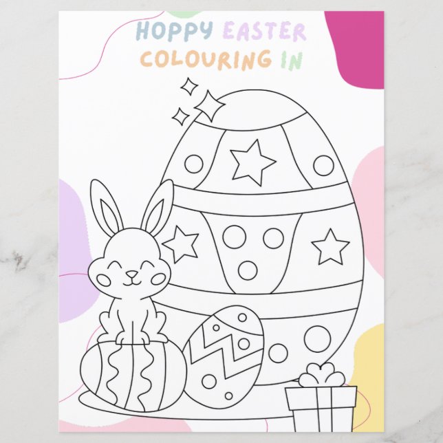 Kids Budget Colouring In Easter Egg Party Game (Front)