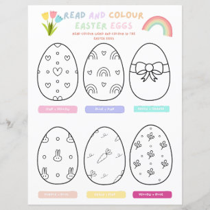 Kids Budget Read and Colour Easter Egg Party Game