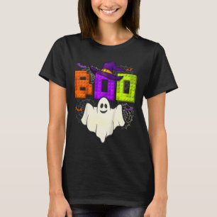 Kids Building Bricks Boo Halloween Ghost Witch Gro T-Shirt